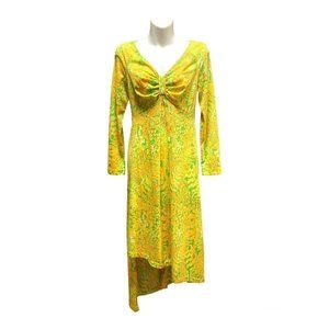 Vintage Vanda Fashions Key West Dress Hand Print Retro Groovy Floral Dress Sz 8